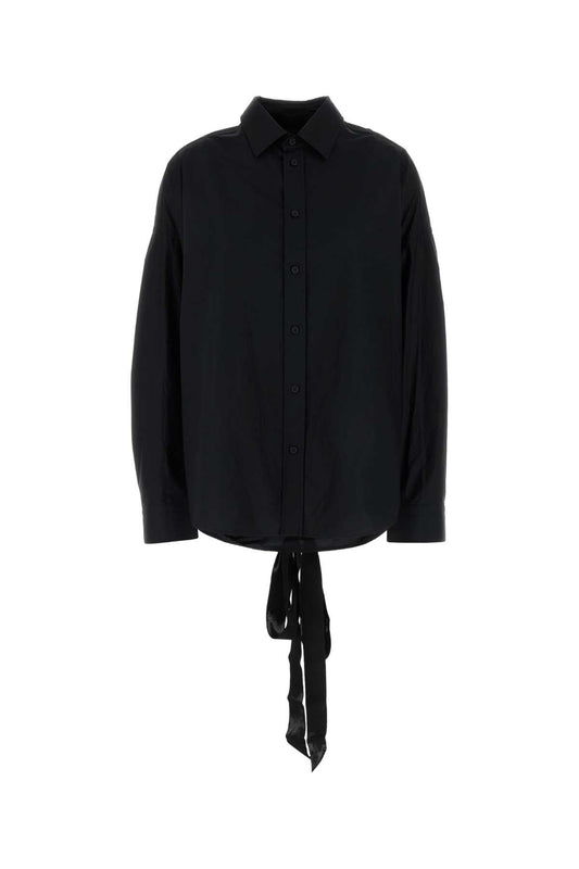 Balenciaga Women Black Poplin Oversize Shirt