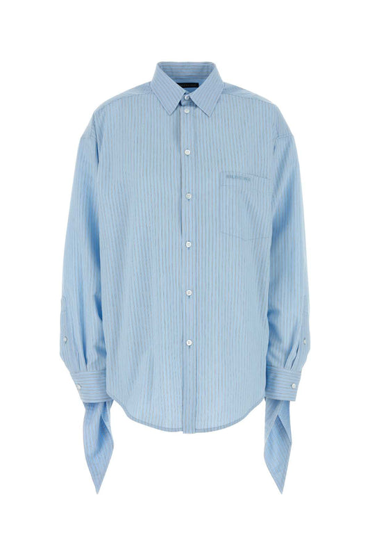Balenciaga Women Embroidered Viscose Blend Oversize Shirt
