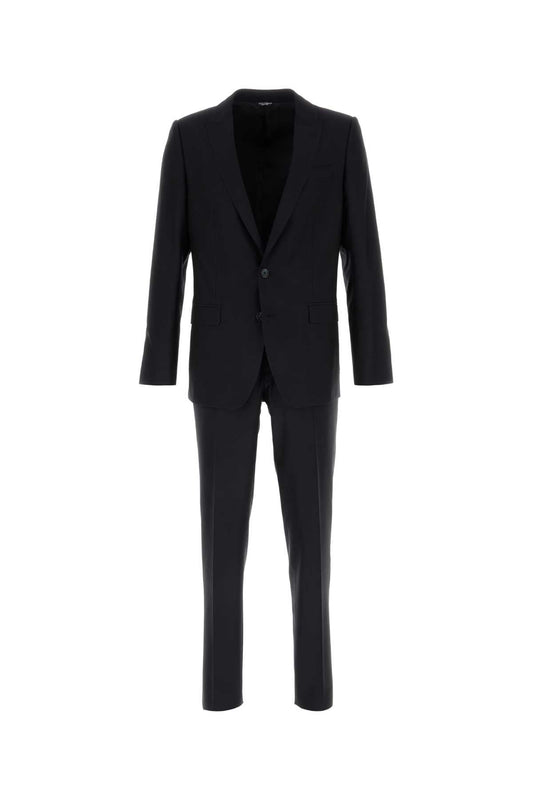 Dolce & Gabbana Men Midnight Blue Wool Blend Suit