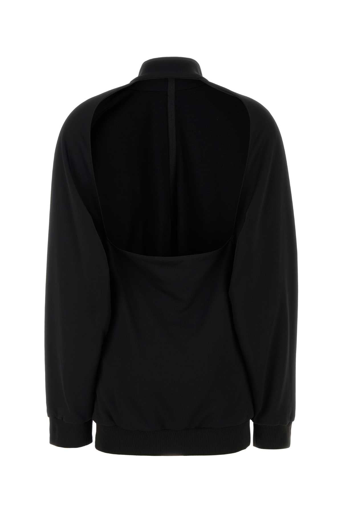 Balenciaga Women Black Jersey Sweatshirt Dress
