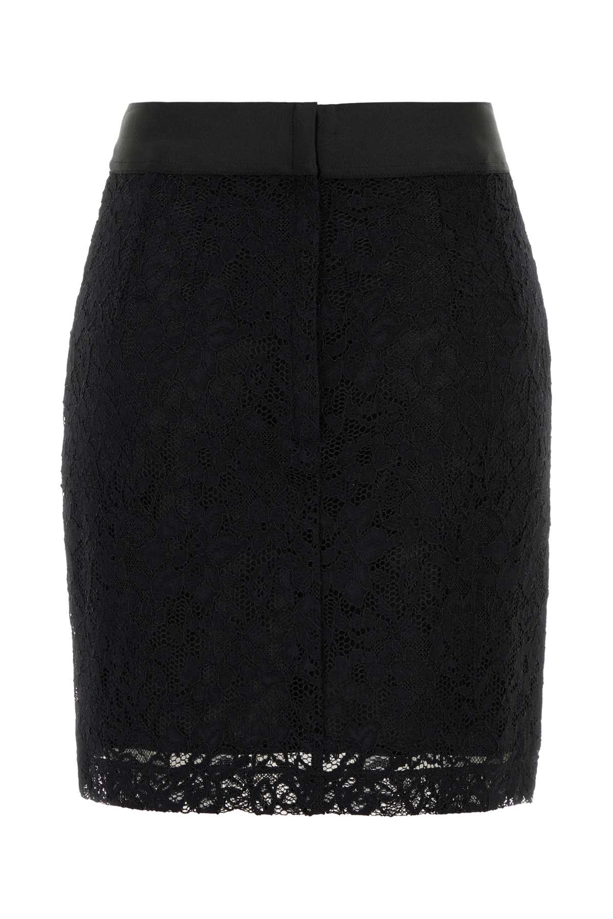 Dolce & Gabbana Women Black Stretch Lace Mini Skirt