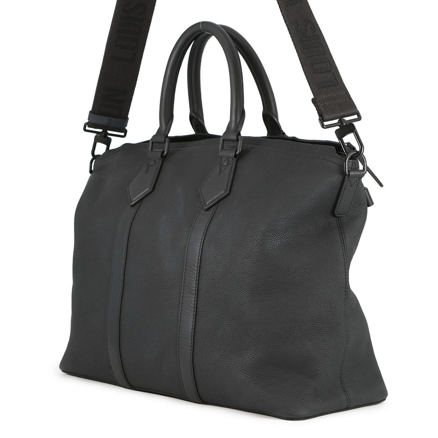 Louis Vuitton Black Noir Leather Shoulder Bag Tote Bag ()