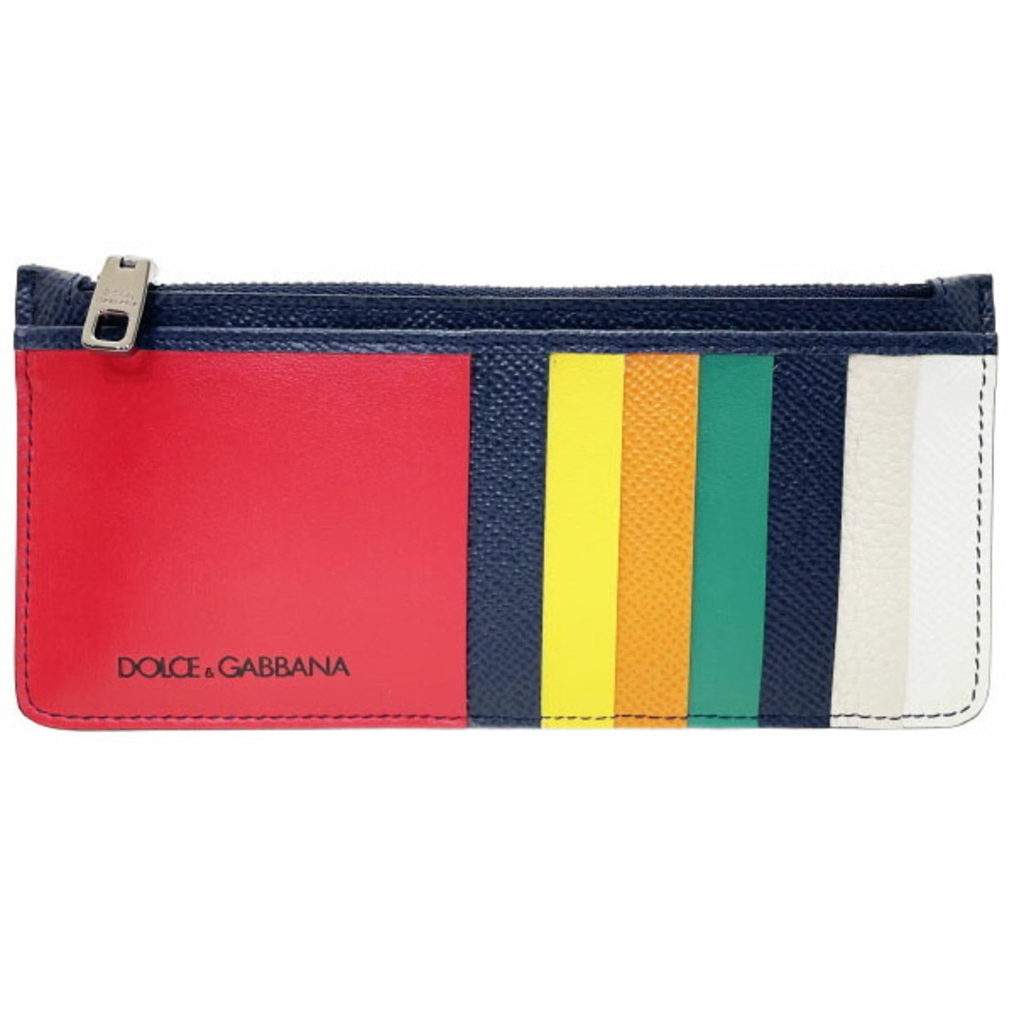Dolce & Gabbana Multi-Color Navy Red Color Leather Coin Purse/Coin Case ()