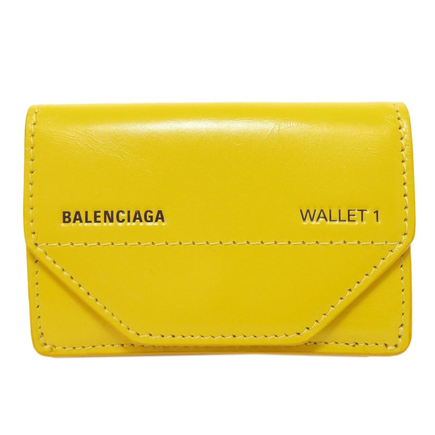 Balenciaga Yellow Leather Wallet (Tri-Fold) ()