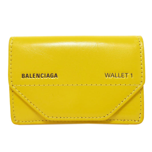 Balenciaga Yellow Leather Wallet (Tri-Fold) ()