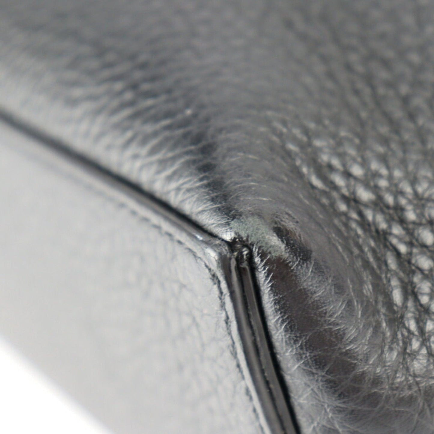 FENDI Visor Way Selleria Business Bag 7VA458 Leather Black Blue Yellow Silver Hardware 2WAY Shoulder