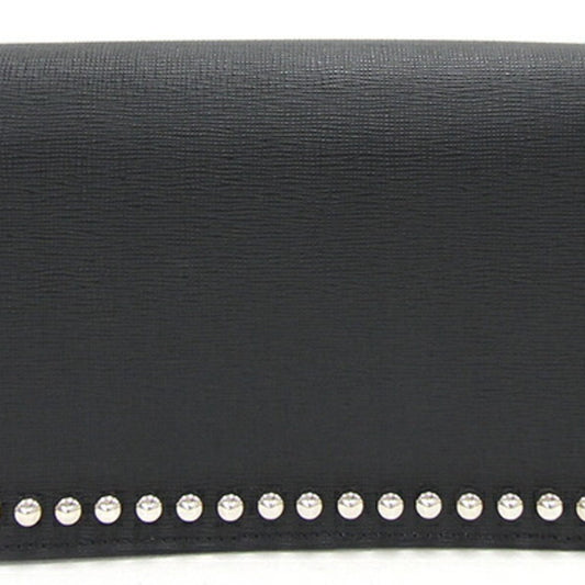 FENDI Chain Karl Lagerfeld 8M0346 Black Leather Shoulder Studs Ladies