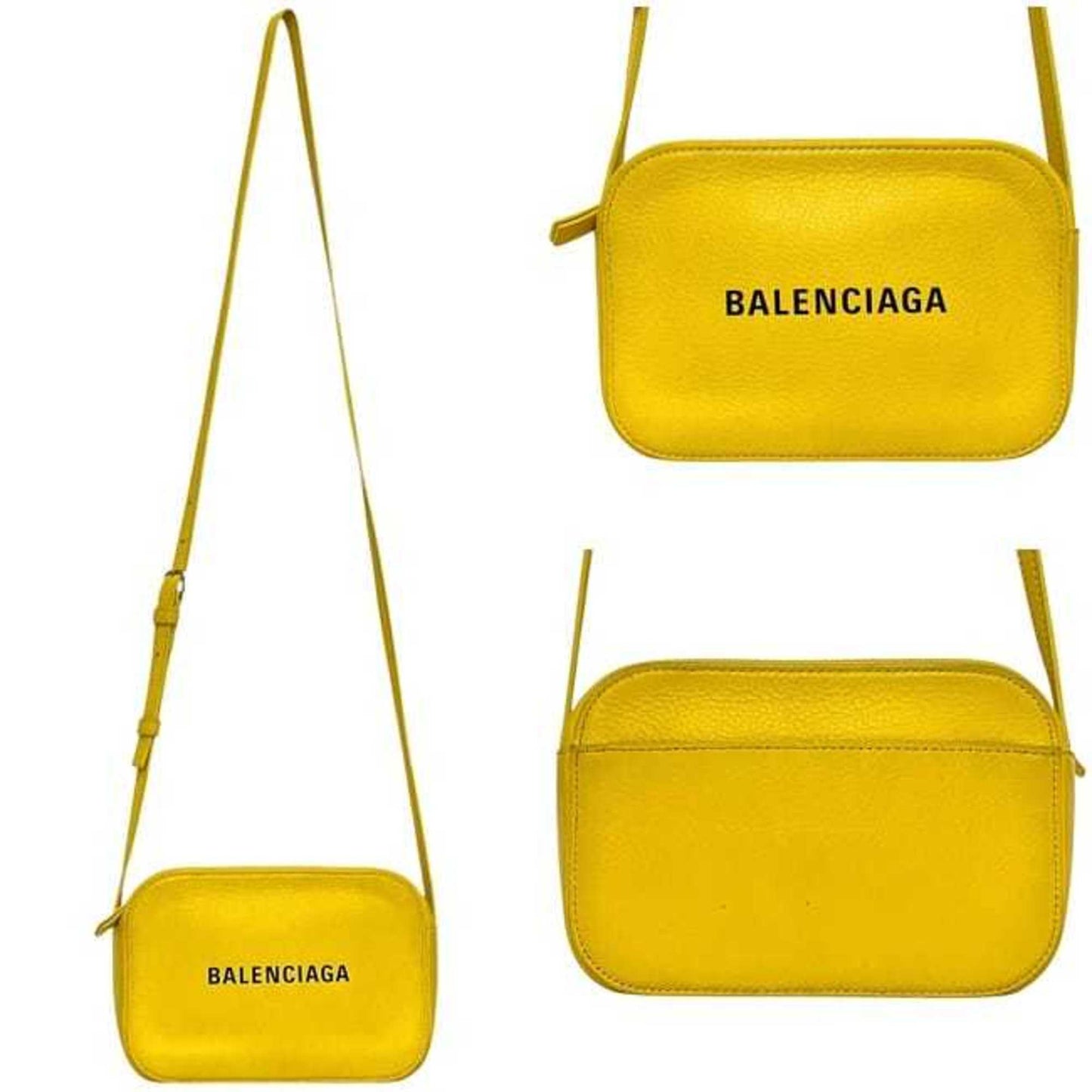 Balenciaga Yellow Leather Pochette Shoulder Bag ()