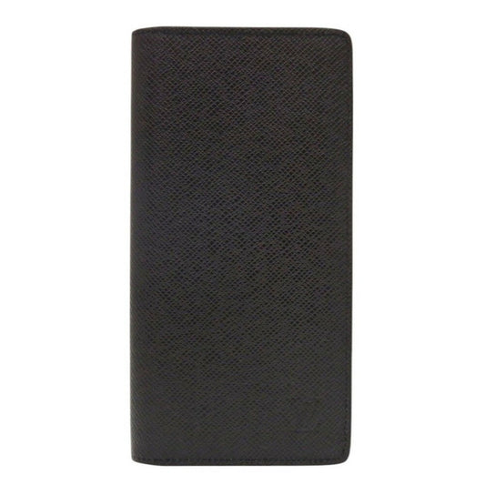 Louis Vuitton Noir Taiga Leather Long Wallet (Bi-Fold) ()