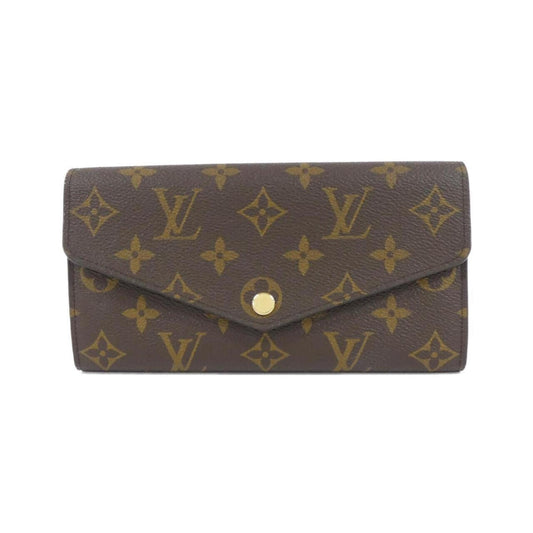 Louis Vuitton Marron Coated Canvas Long Wallet (Bi-Fold) ()