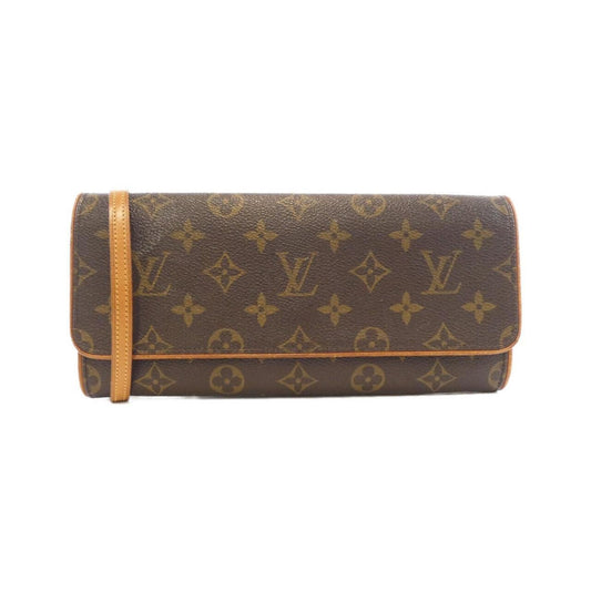 Louis Vuitton Marron Coated Canvas Pochette Shoulder Bag ()