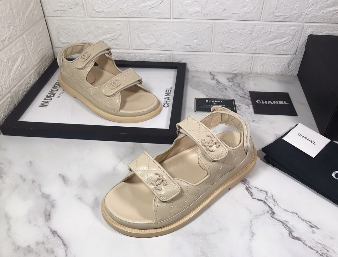 CHANEL 25S Dad Sandal Nude Calfskin