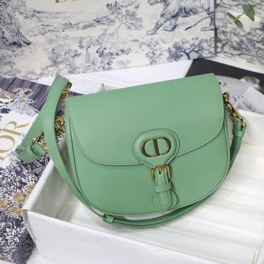 DIOR MEDIUM BOBBY 22CM BLUE GREEN CALFSKIN GOLD HARDWARE