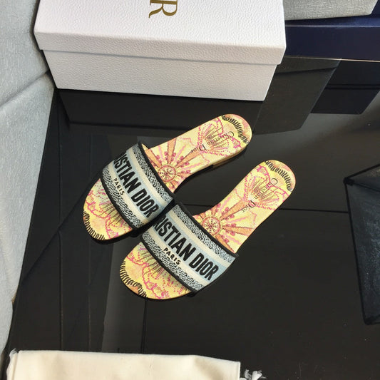 DIOR Mule Dway Slide 10mm Multi-motifs Style 50