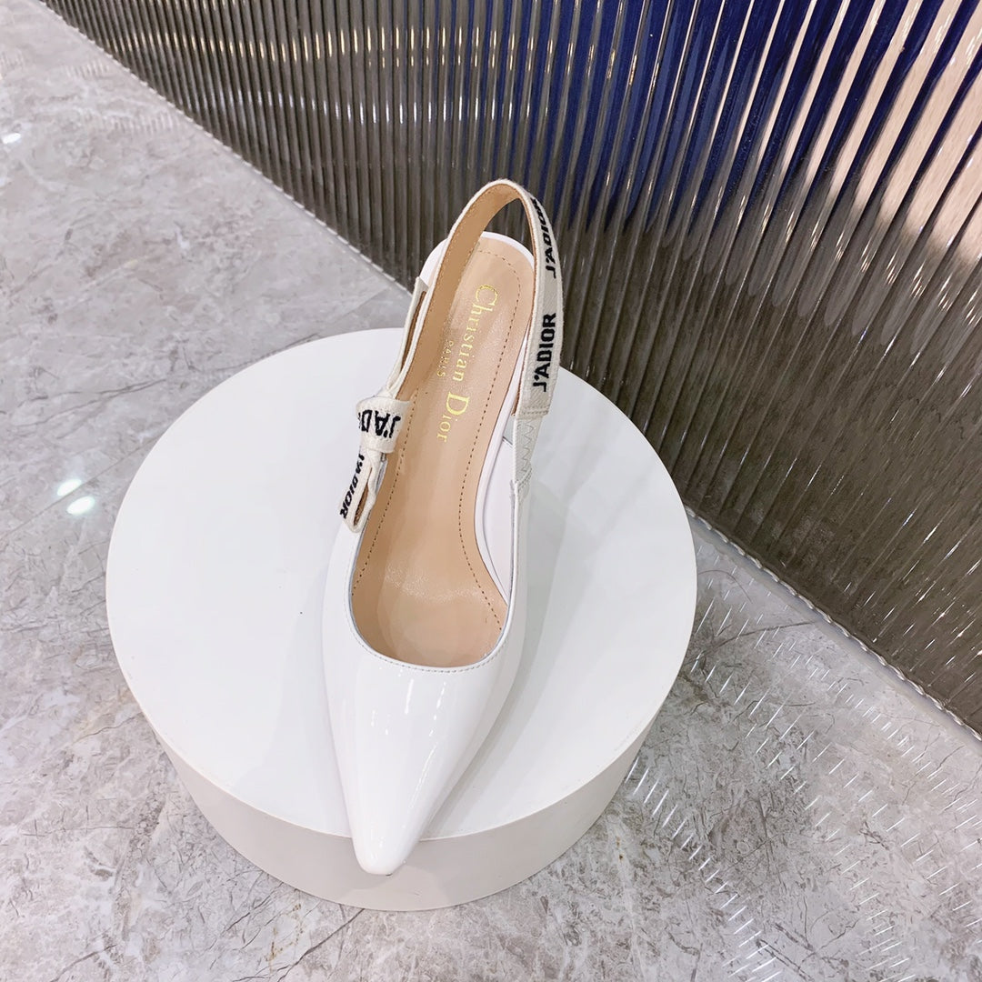 DIOR slingback pumps 95 white patent calfskin
