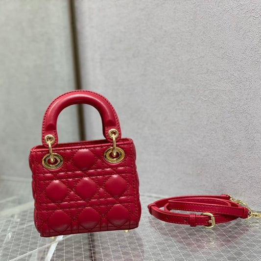 DIOR micro lady 12 red lambskin