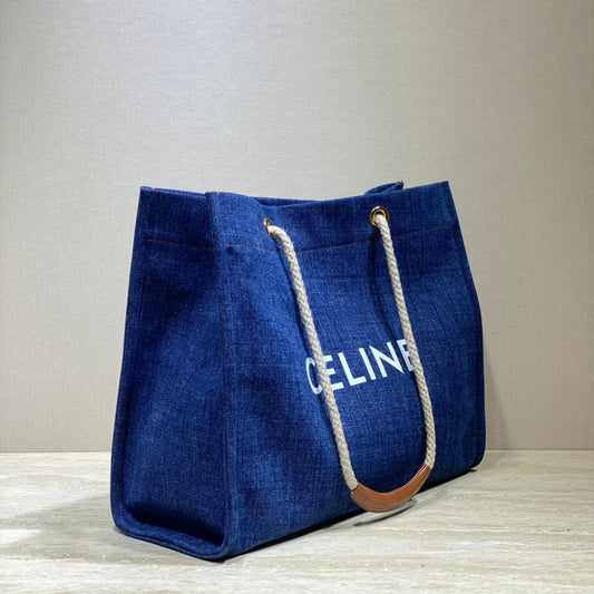 Celine CANVAS TOTE 43 NAVY BLUE DENIM