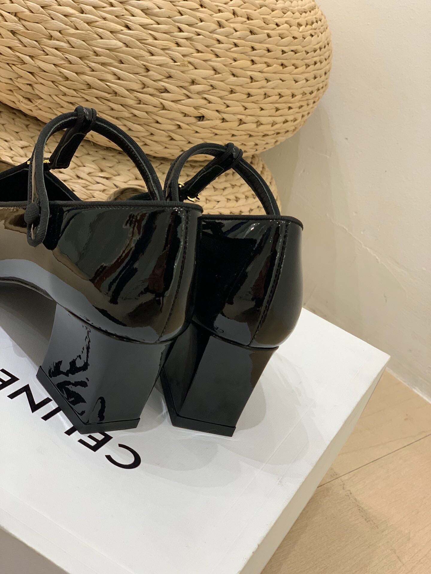 Celine Celine Mary Jane Black Patent Leather 237236