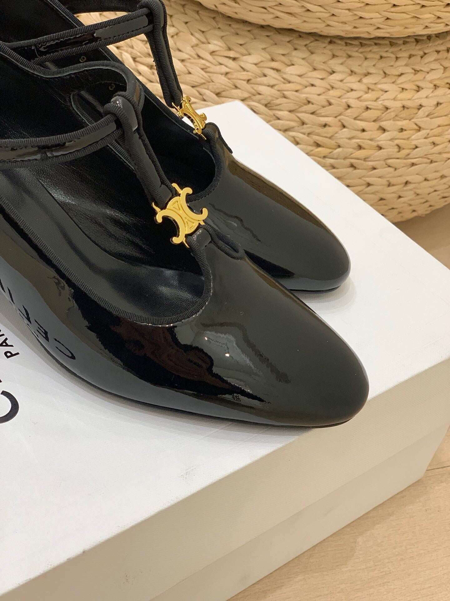 Celine Celine Mary Jane Black Patent Leather 237236