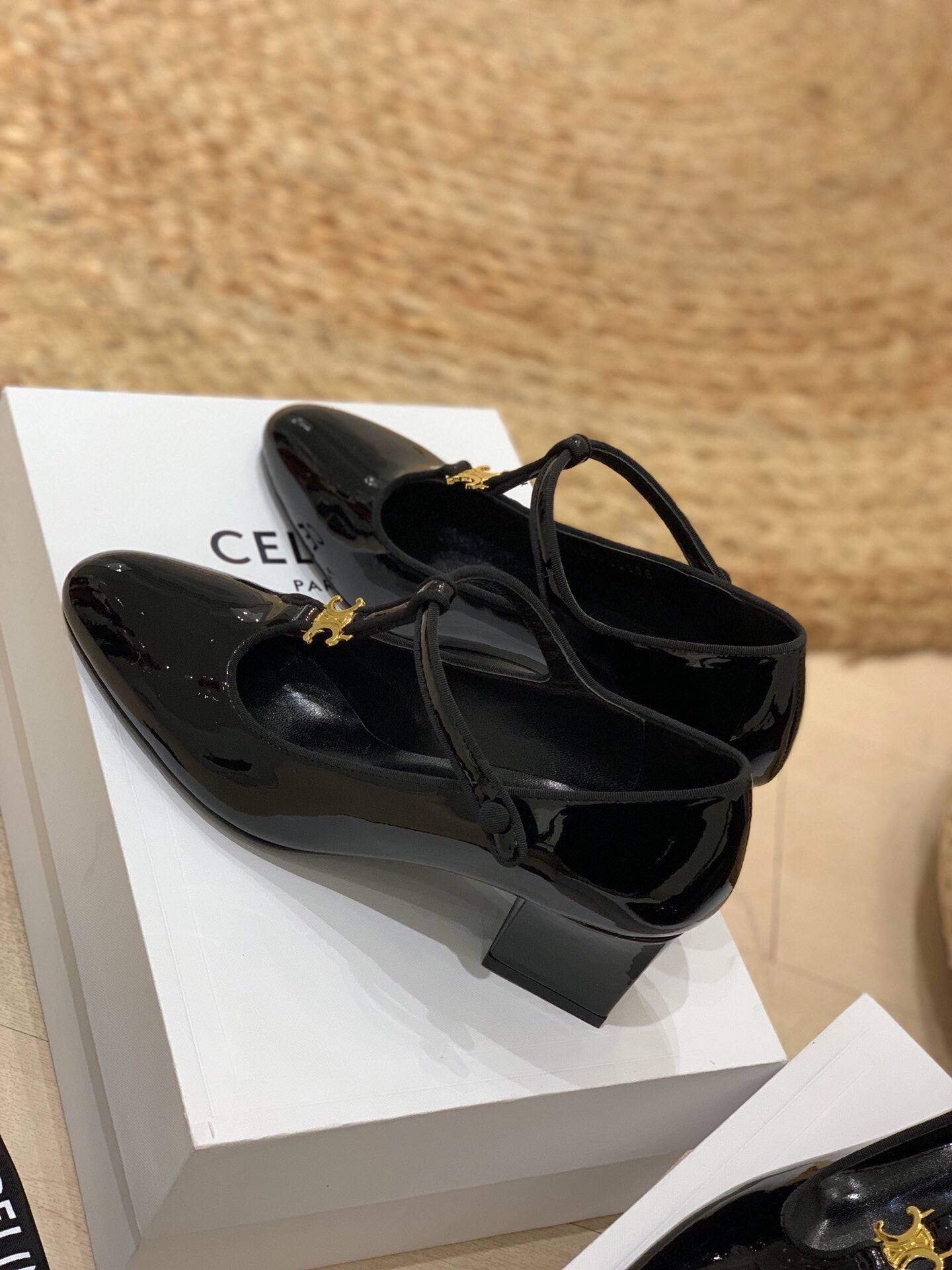 Celine Celine Mary Jane Black Patent Leather 237236