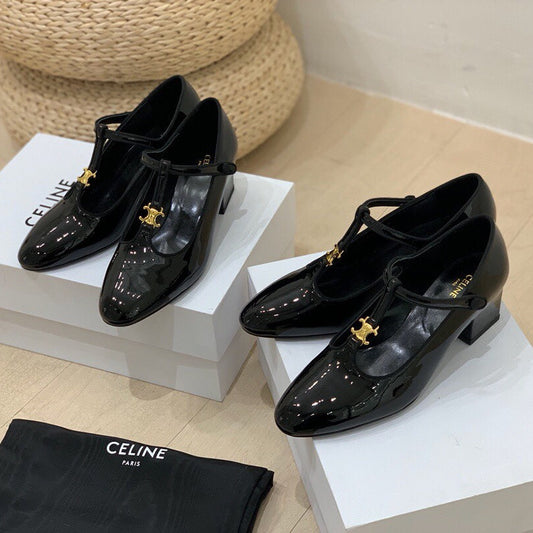 Celine Celine Mary Jane Black Patent Leather 237236