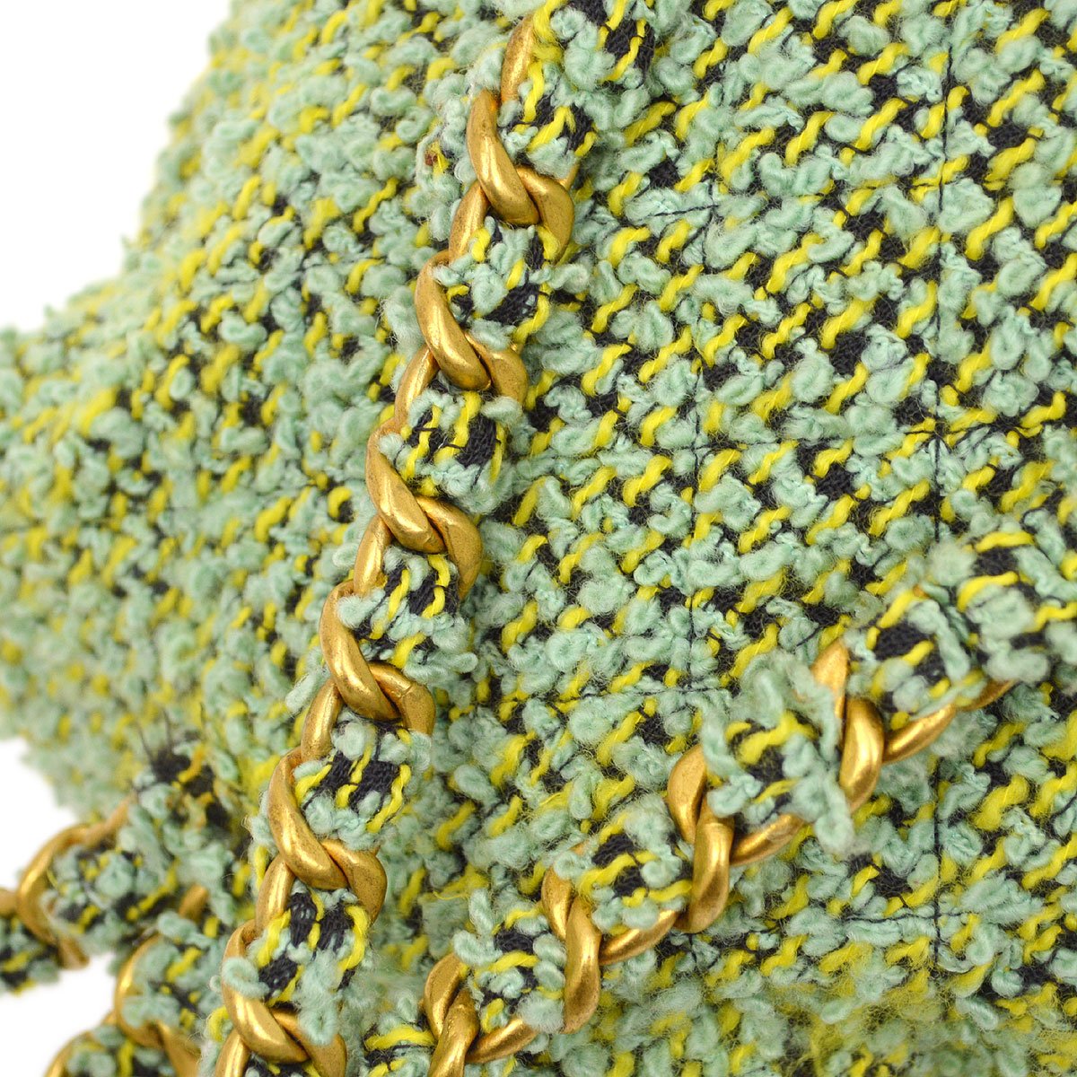 CHANEL 1994 Green Tweed DUMA Backpack Medium