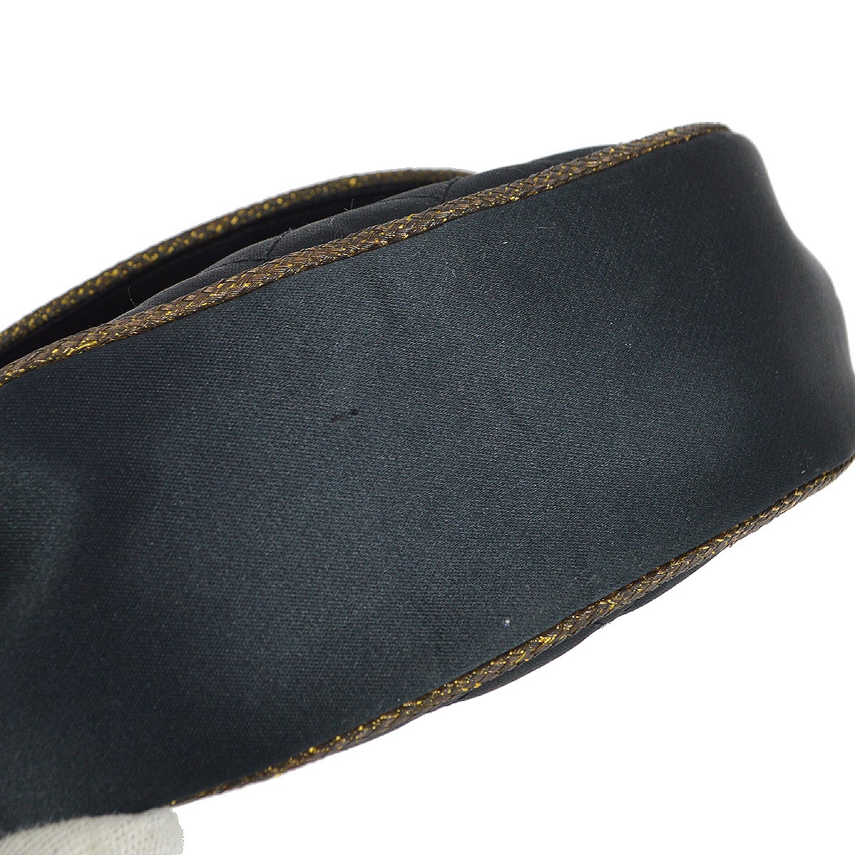 CHANEL 1994-1996 Black Satin Half Moon Flap Bag