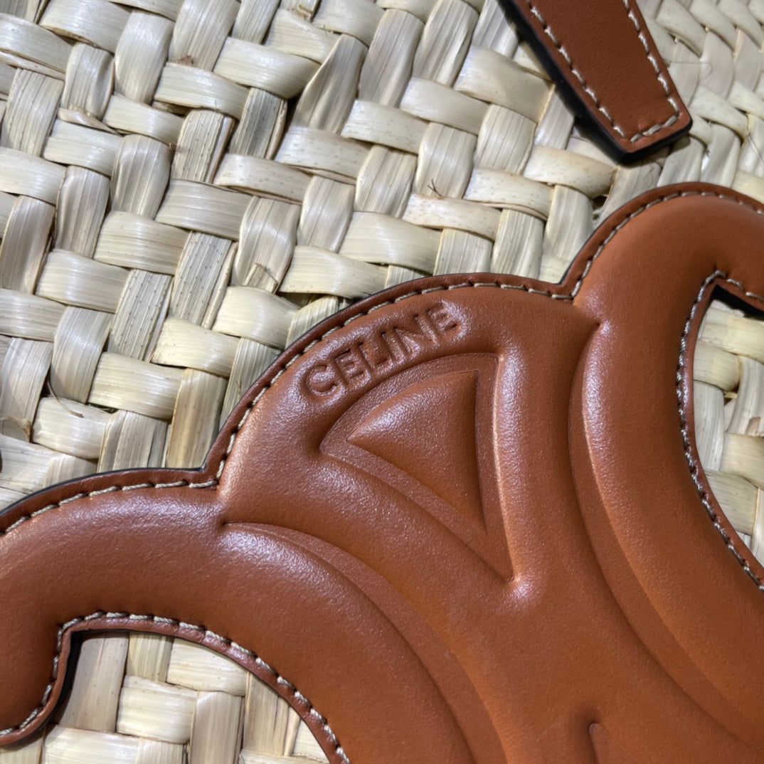 Celine TEEN CLASSIC 20 PALM LEAVES AND TAN CALFSKIN