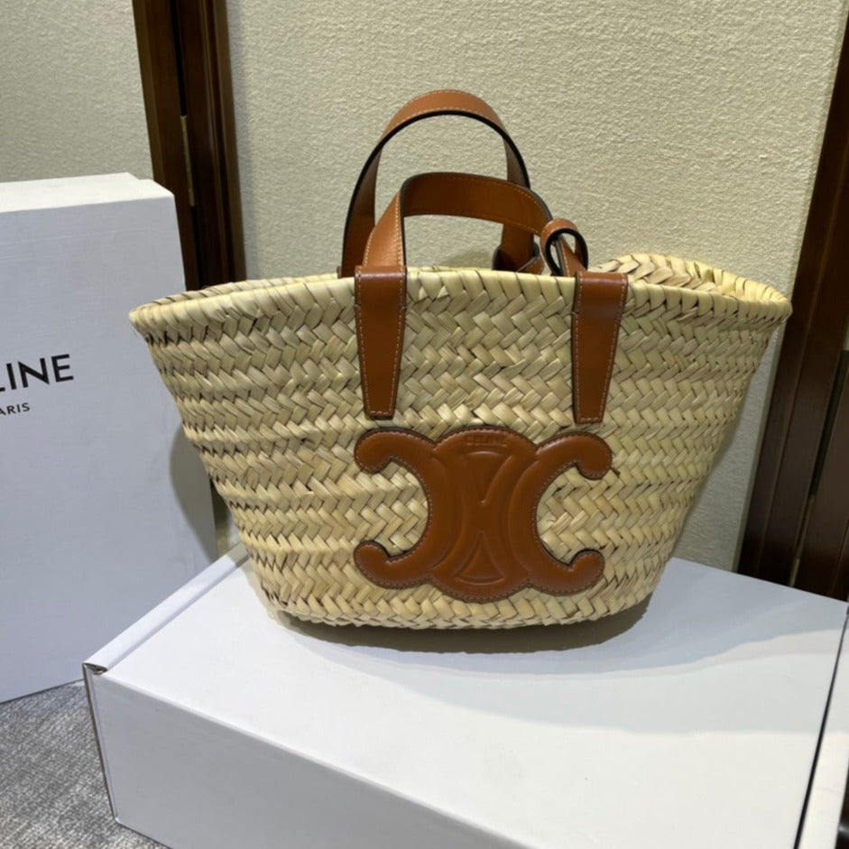 Celine TEEN CLASSIC 20 PALM LEAVES AND TAN CALFSKIN