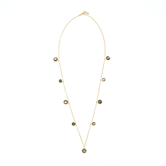 Chanel Charm Long Necklace Gold Tone