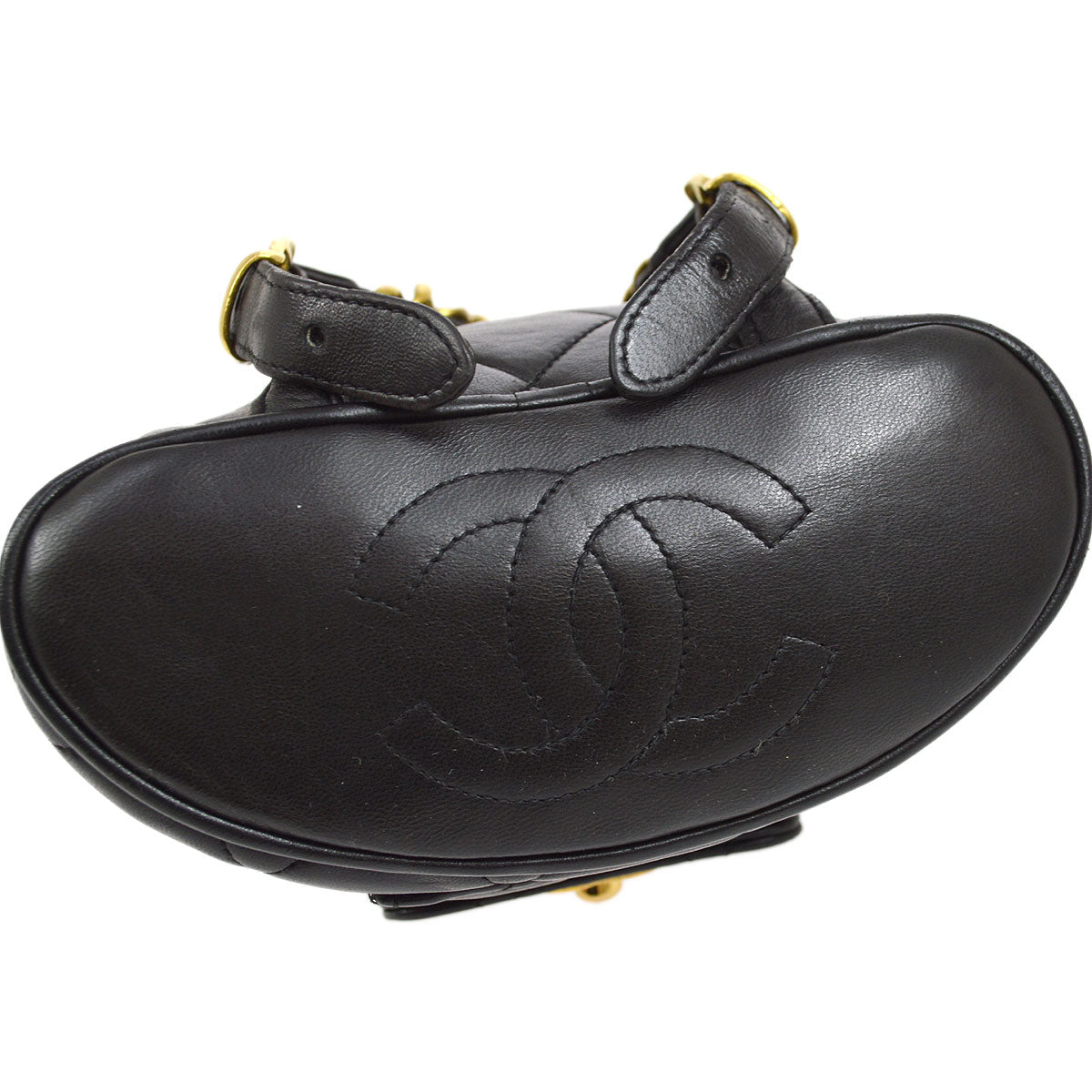 CHANEL * 1991-1994 DUMA Backpack Small Black Lambskin