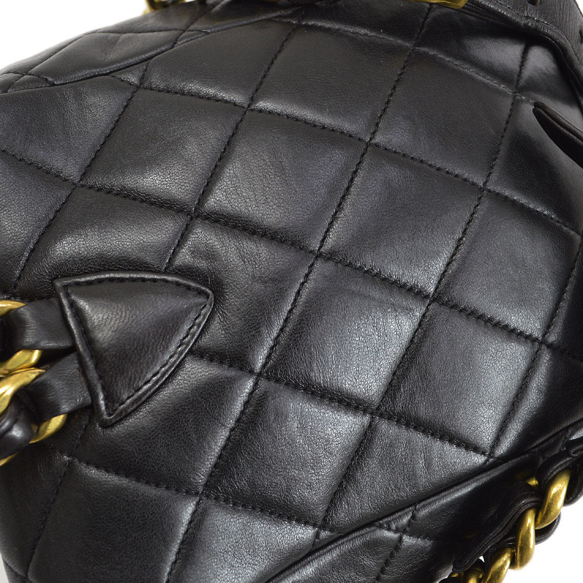 CHANEL * 1991-1994 DUMA Backpack Small Black Lambskin