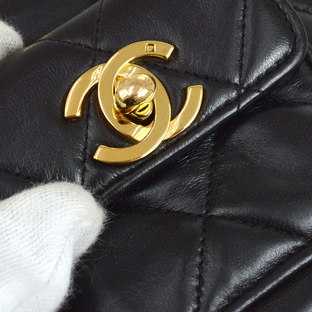 CHANEL * 1991-1994 DUMA Backpack Small Black Lambskin