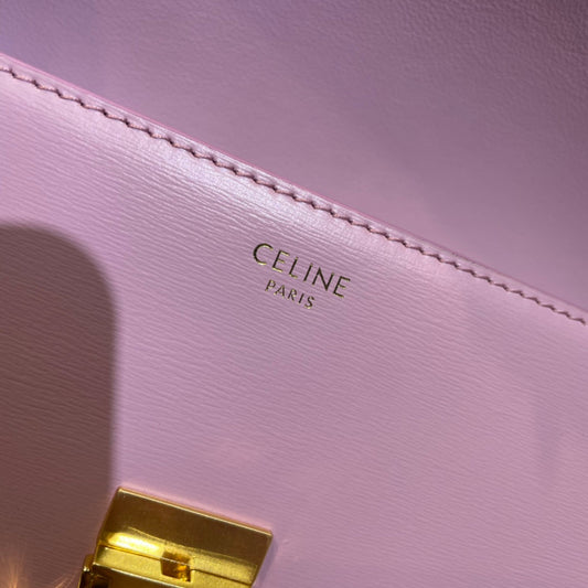 Celine classic triomphe 20 pink calfskin gold hardware