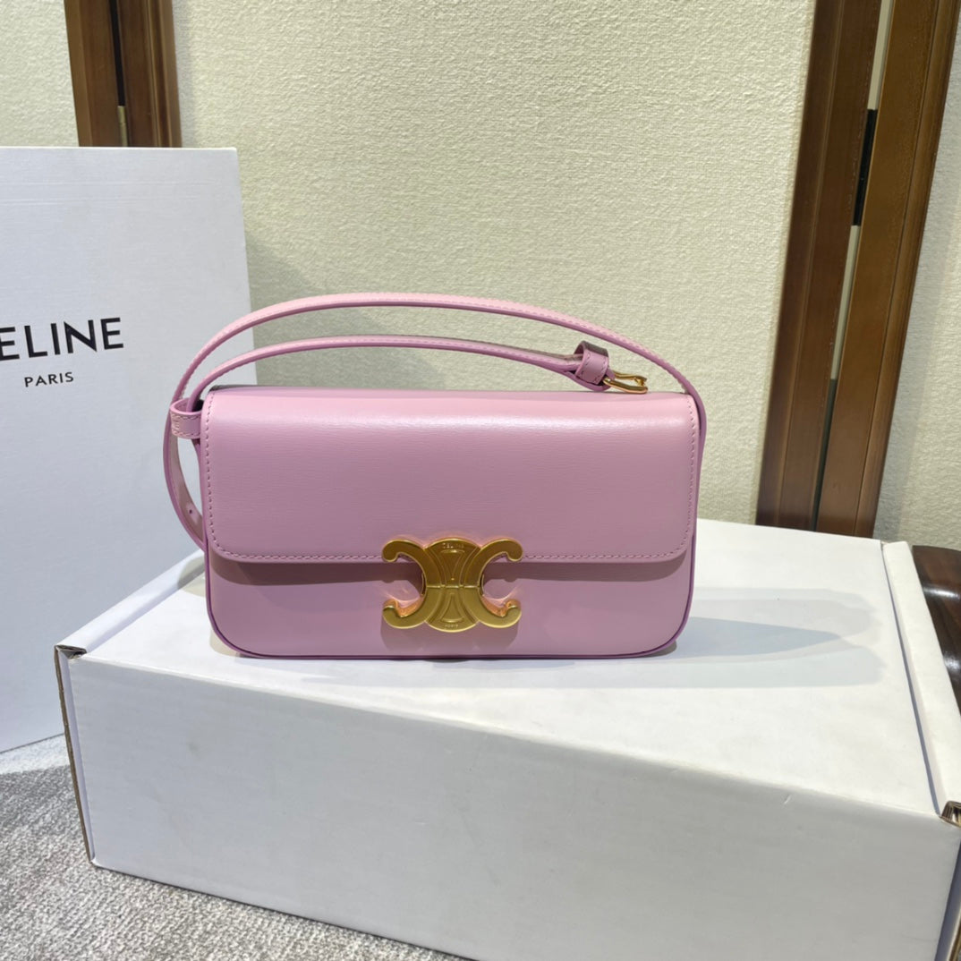 Celine classic triomphe 20 pink calfskin gold hardware