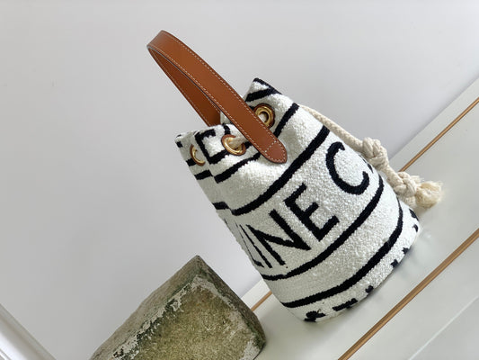 Celine TRIPHOME 19 EMBROIDERED FABRIC BLACK WHITE