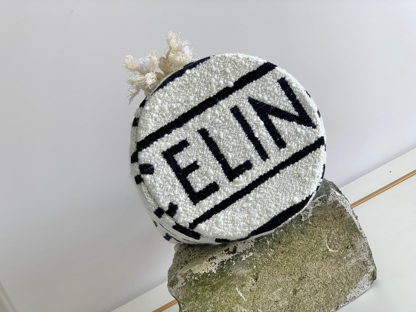 Celine TRIPHOME 19 EMBROIDERED FABRIC BLACK WHITE