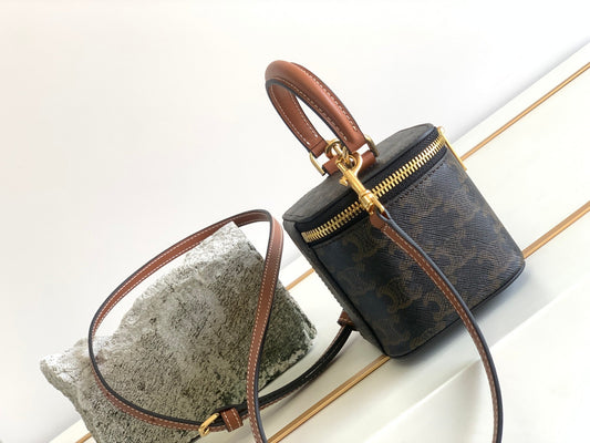 Celine TRIPHOME 9 CALFSKIN BLACK PATTERN BOX BAG