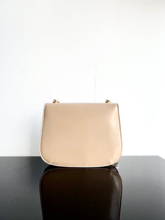 Celine BESACE TRIPHOME 24 BEIGE CREAM GLOSSY CALFSKIN