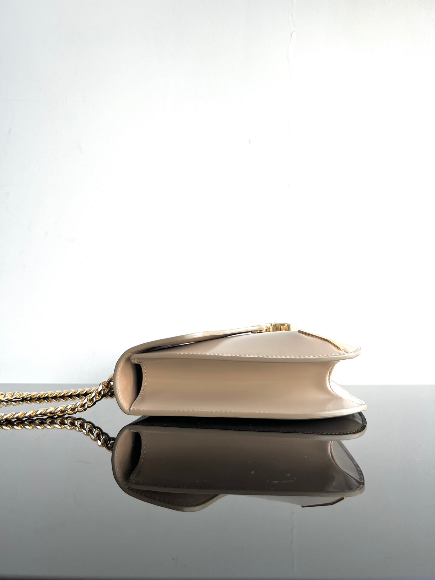 Celine BESACE TRIPHOME 24 BEIGE CREAM GLOSSY CALFSKIN