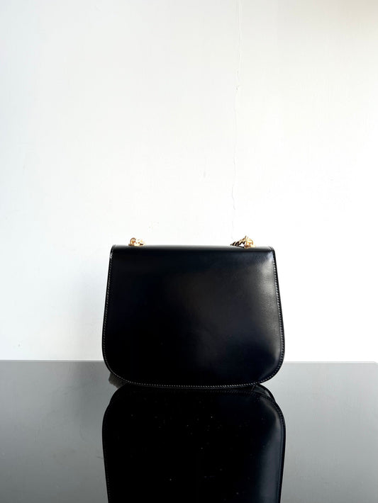 Celine BESACE TRIPHOME 24 BLACK GLOSSY CALFSKIN