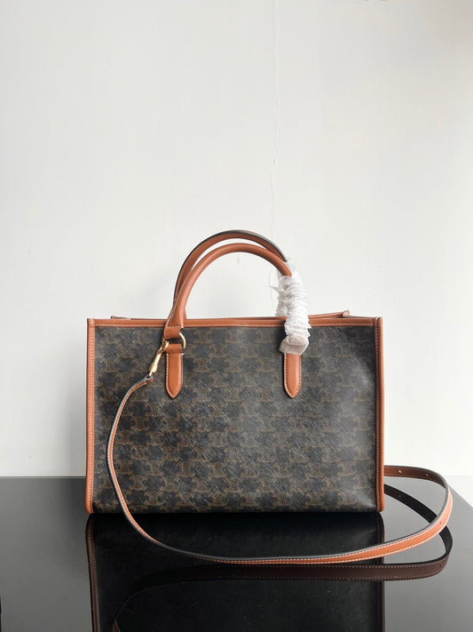Celine TRIPHOME CABAS 35 BLACK CALFSKIN TOTE