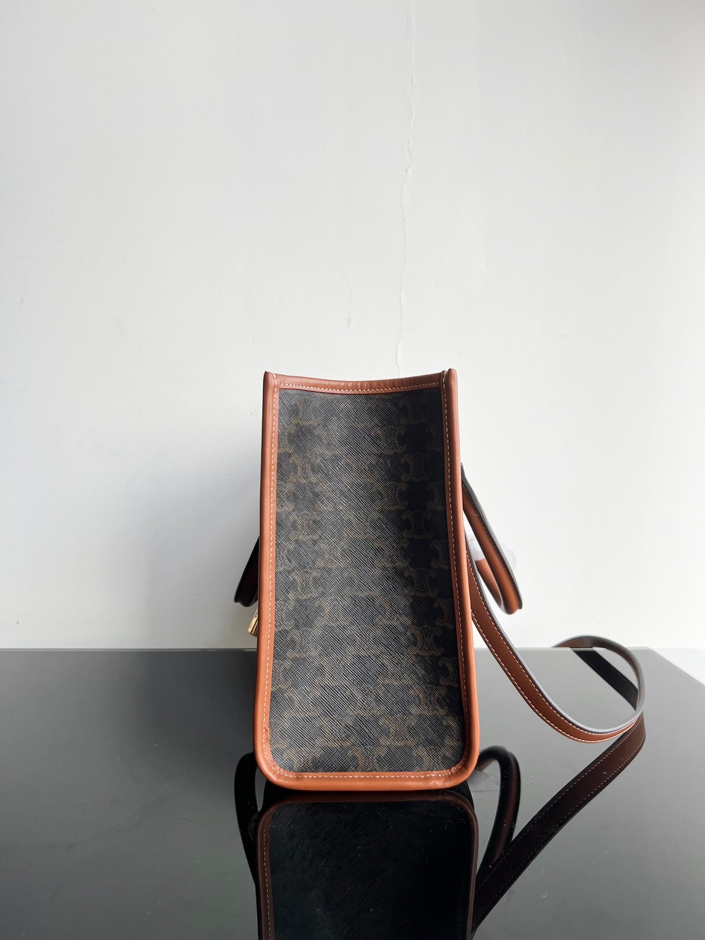 Celine TRIPHOME CABAS 35 BLACK CALFSKIN TOTE