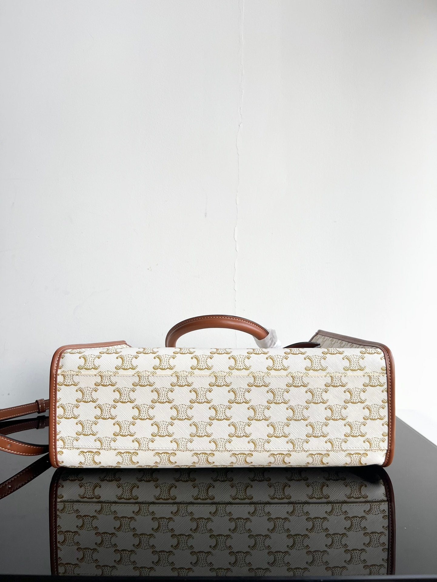 Celine TRIPHOME CABAS 35 WHITE CREAM CALFSKIN TOTE