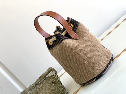 Celine TRIPHOME 19 EMBROIDERED FABRIC BLACK BEIGE