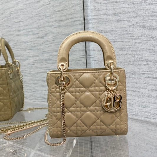 DIOR mini lady 17cm ecru calfksin ghw