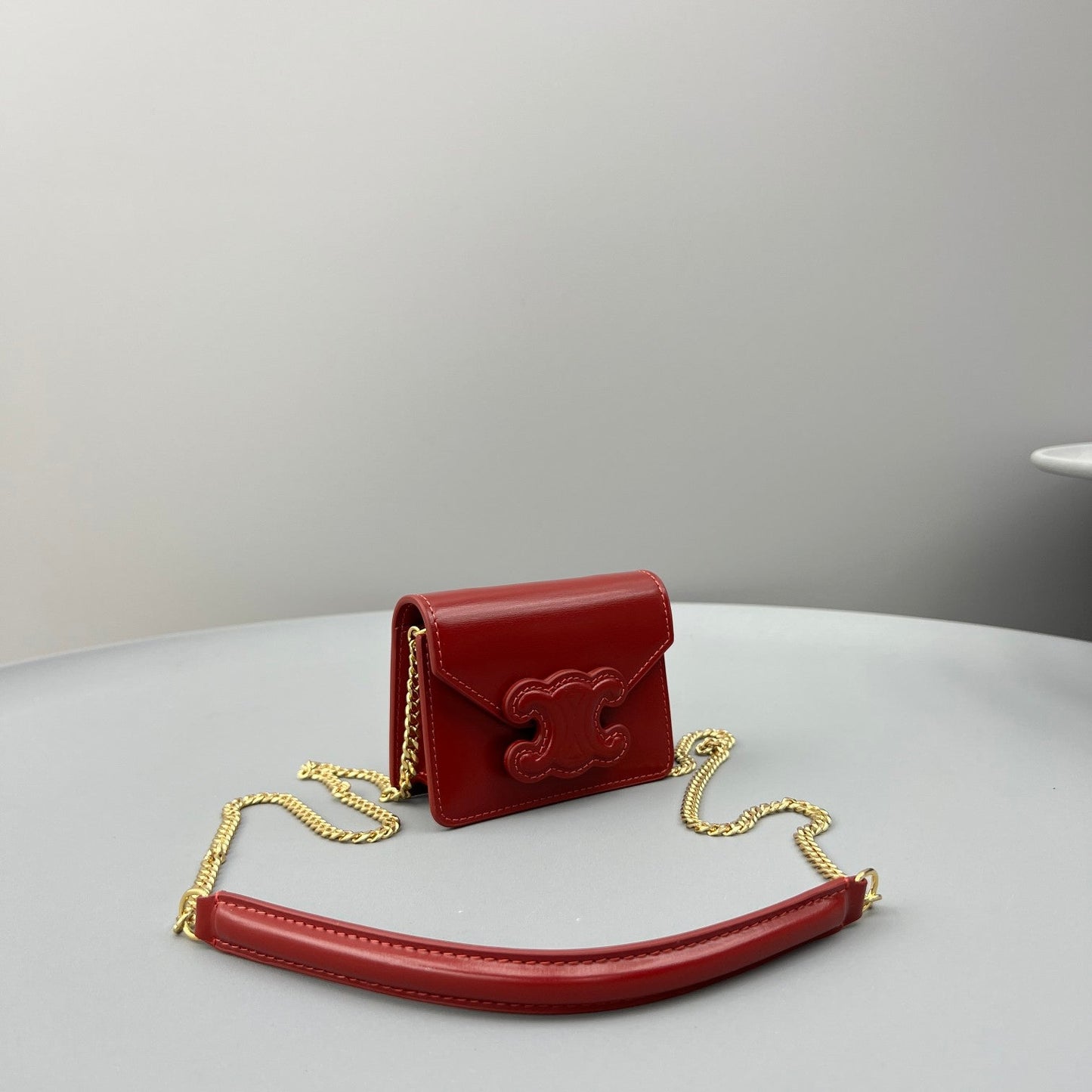 Celine CUIR TRIPHOME 11 CHERRY RED CALFSKIN