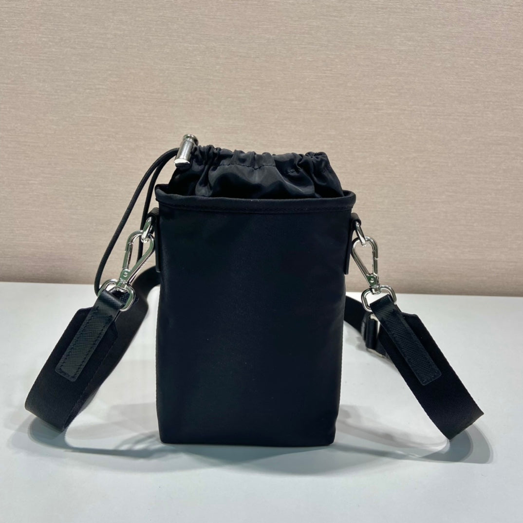 PRADA PHONE BAG 18 IN BLACK RE-NYLON
