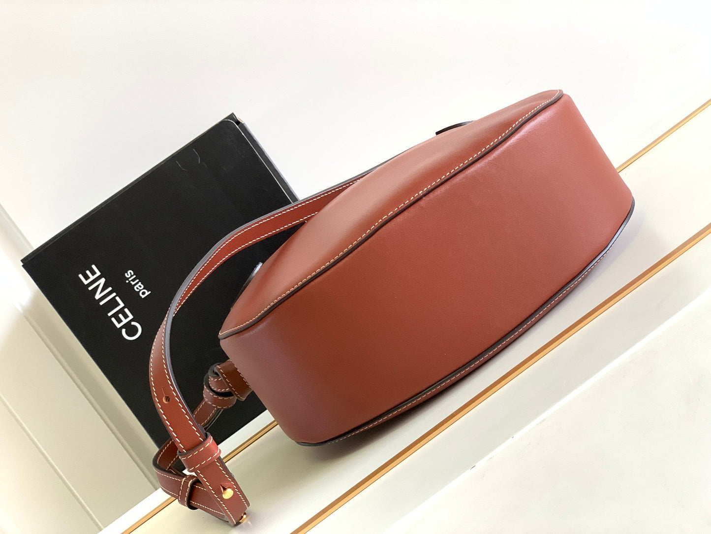 Celine TRIOMPHE CLASSIC 25 CINNAMON BROWN CALFSKIN