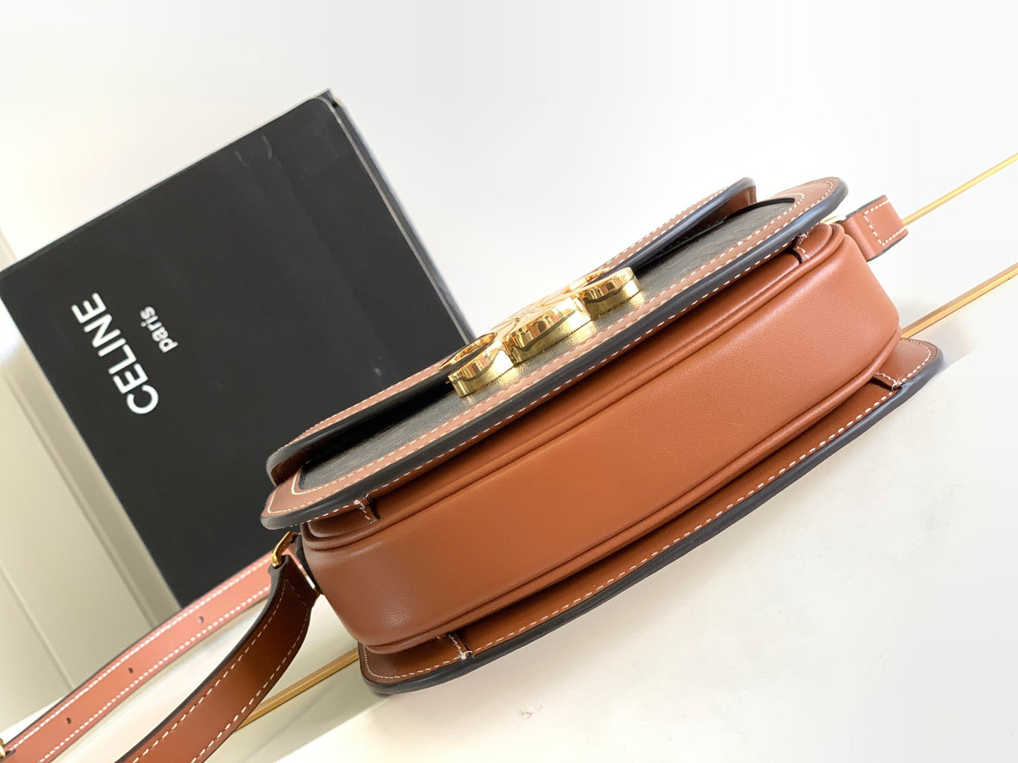 Celine teen besace triomphe canvas 18.5 tan calfskin